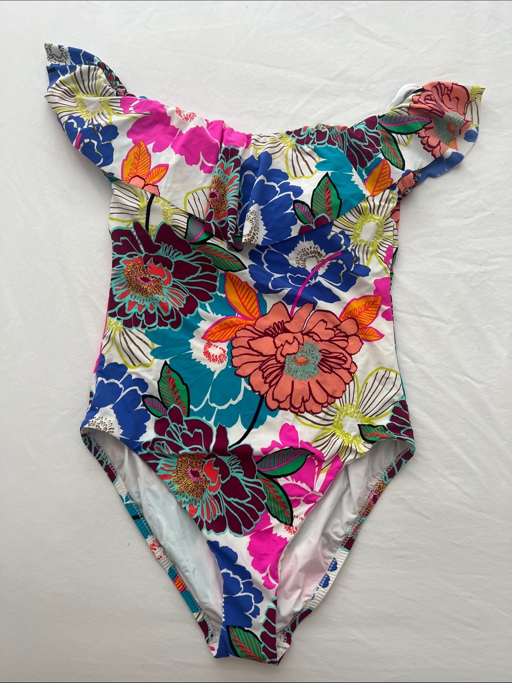 NWT Trina Turk off shoulder Floral One-Piece Women's Swimsuit - Multicolor